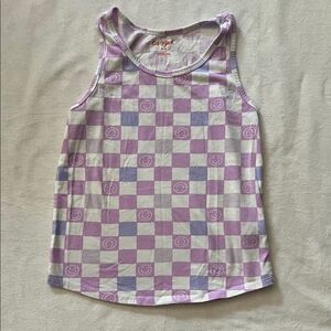 Cat & Jack Purple and White Checkered Kids Tank Top